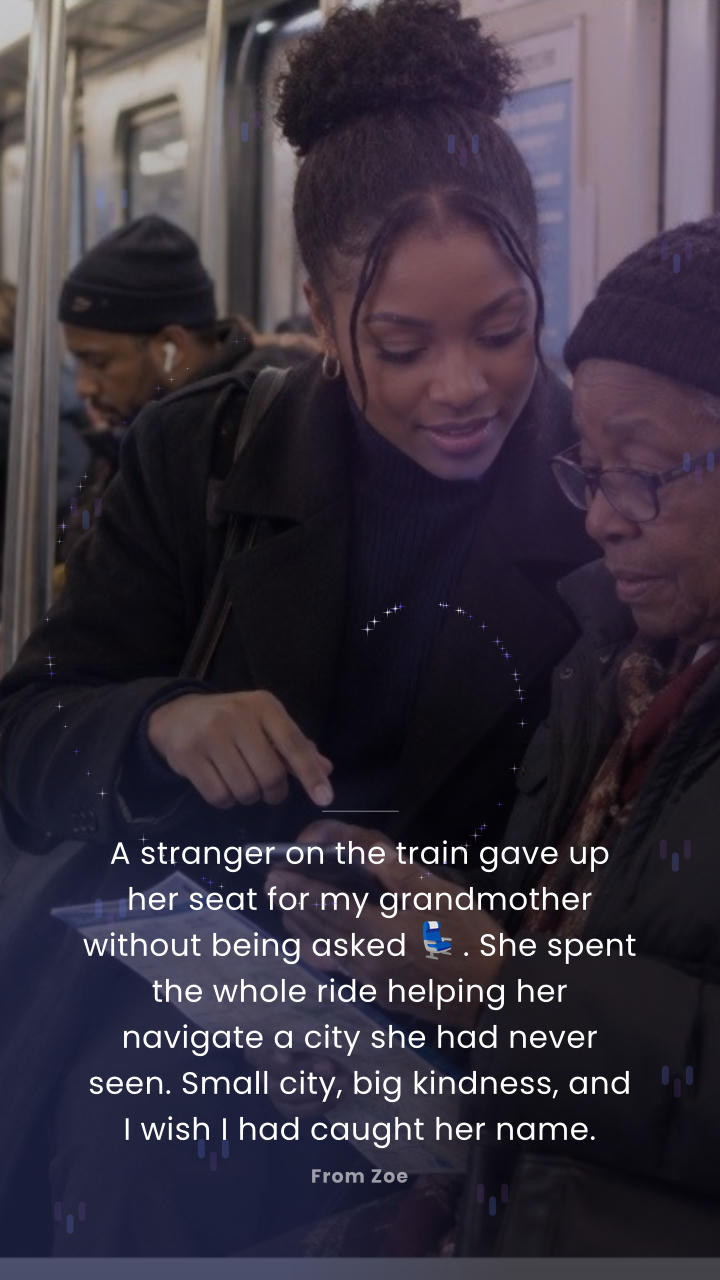 A public Caadit Moment: A stranger on the train gave up her seat for my grandmother without being asked 💺